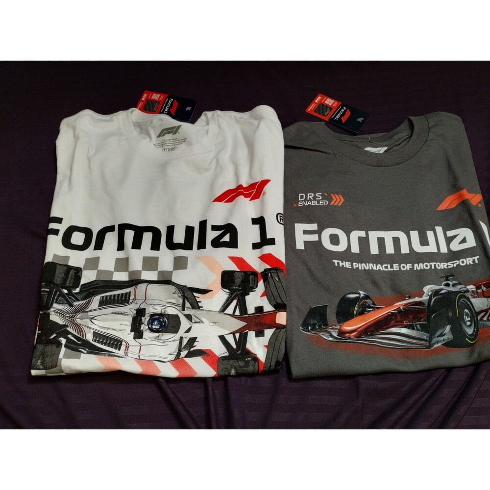 Lot Of 2 Formula 1 T-shirts Men's XLT NWT F1 Pinnacle Of Motorsport Gray&White